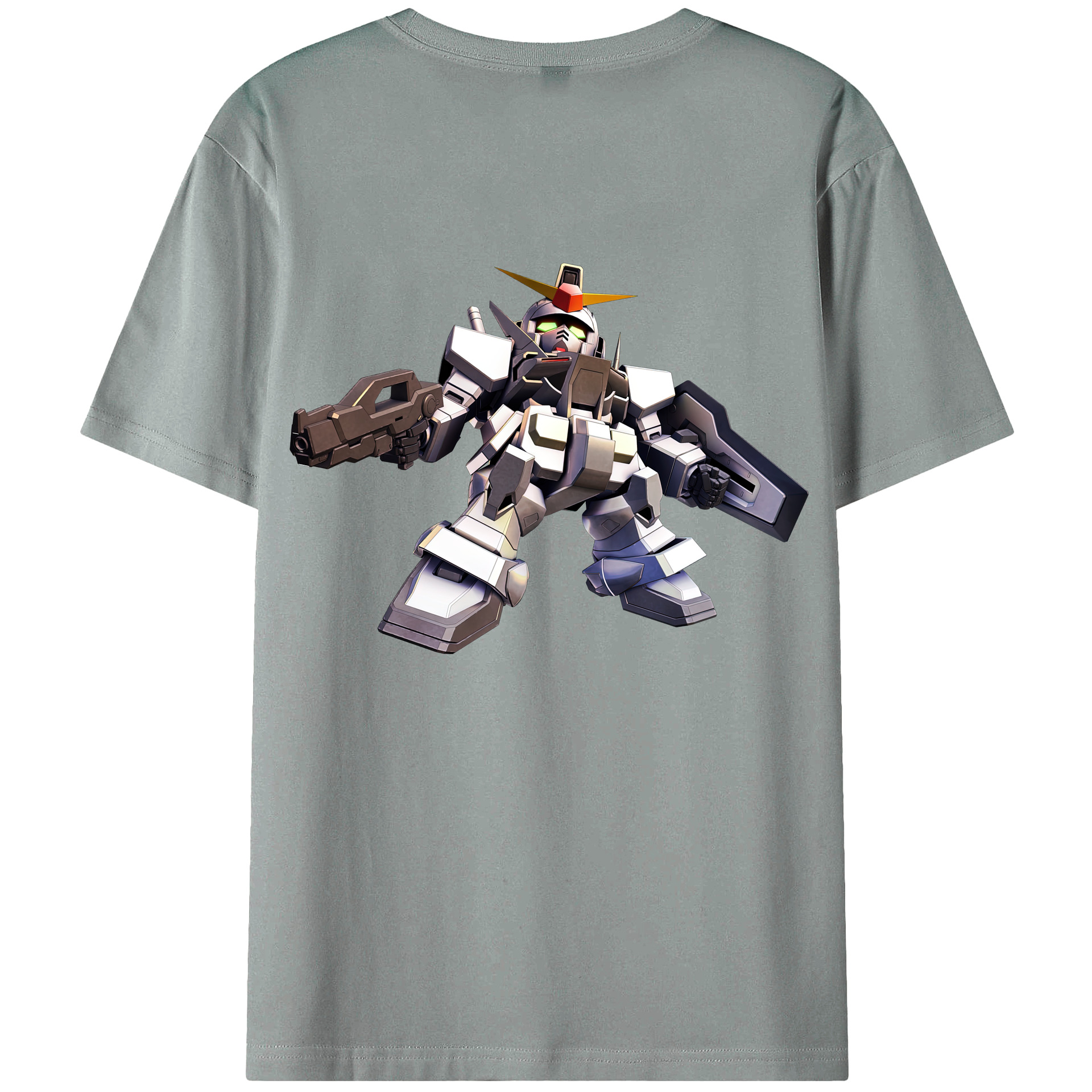 （画像用） 機動戦士ガンダム Mobile Suit Gundam 綿100％ メンズ半袖Tシャツ（バックプリント） 通気性